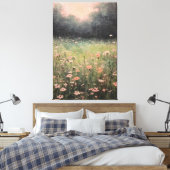 Serene Mute Wildblumen: Weichölmalerei in Fie Leinwanddruck (Insitu (Schlafzimmer))