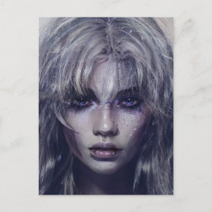 Serene Mystical Dark Fantasy Female Portrait Card Postkarte