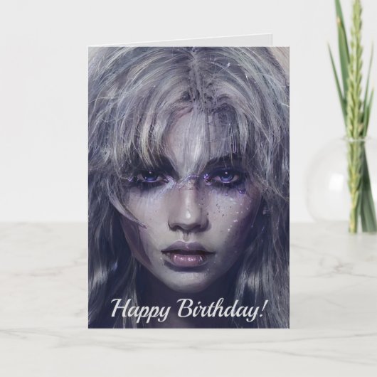 Serene Mystical Dark Fantasy Female Portrait Karte (Vorderseite)