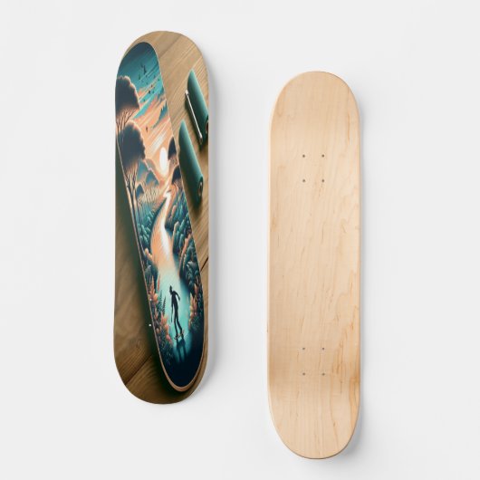 Serene Natural Landscape Skateboard (Vorderseite)