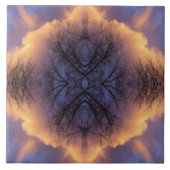 Serene Nature Tree Branches und Clouds Mandala Fliese (Vorderseite)