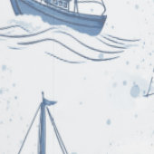 Serene Navy Blue Sailing Boote Muster Tapete (Naht)