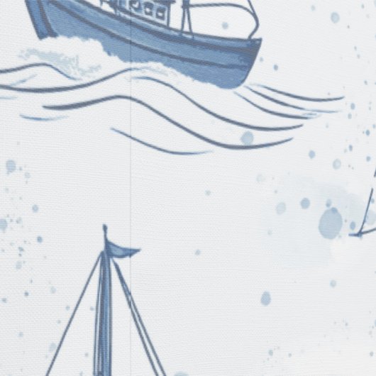 Serene Navy Blue Sailing Boote Muster Tapete (Naht)