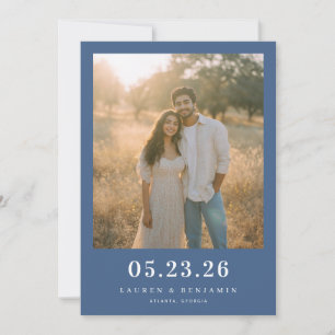 Serene Navy Natürliche Fotografie Save The Date