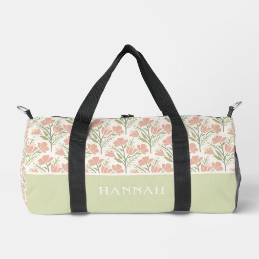 Serene Neutral Florals Mit Monogramm Duffle Bag (Vorderseite)
