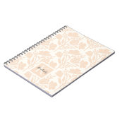 Serene Neutral Peachy Pink Florals Mit Monogramm Notizblock (Linke Seite)