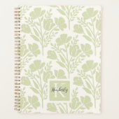 Serene Neutrale Blumen Monogramm Planer (Vorderseite)