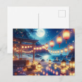 Serene Night Festival by Sea Painting Postkarte (Vorne/Hinten)