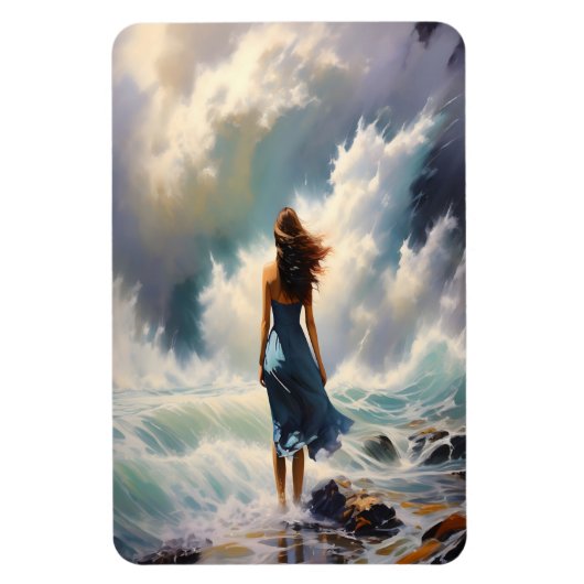 Serene Ocean Escape - Küstenart Magnet (Vertikal)