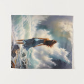Serene Ocean Escape - Küstenart Wandteppich (Vorderseite (Horizontal))