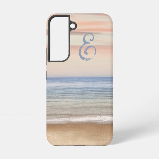 Serene Ocean Sunset Sunrise Monogram Samsung Galaxy Hülle (Rückseite)