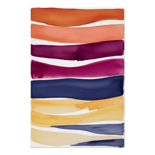 Serene Ocean Symphony: Abstrakt Inspiriert Welleng Poster (Vorderseite)