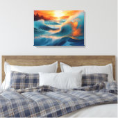 Serene Ocean Waves bei Sonnenaufgang Leinwanddruck (Insitu (Schlafzimmer))