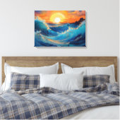 Serene Ocean Waves bei Sonnenaufgang Leinwanddruck (Insitu (Schlafzimmer))