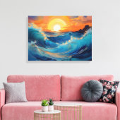 Serene Ocean Waves bei Sonnenaufgang Leinwanddruck (Insitu (Wohnzimmer))