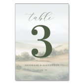 Serene Olive Landscape Table Number Tischnummer (Rückseite)
