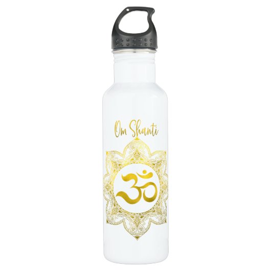 Serene Om Shanti Edelstahlflasche (Vorderseite)