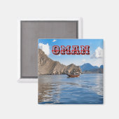 Serene Omani Gewässer und majestätische Berge Magnet (Vorderseite/Rückseite)