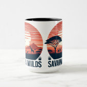 Serene Orange Retro Giraffe Savanna Wilds Tasse (Zentrum)