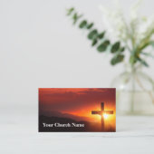 Serene Orange Sunrise Kirche von Mario Botta auf d Visitenkarte (Stehend Vorderseite)