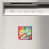 Serene Orchideenblume mit "Danke"-Text Magnet (In Situ (Geschirrspüler))