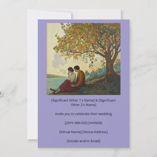 Serene Paare planen ihre Hochzeit Einladung (Vorderseite)