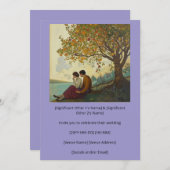 Serene Paare planen ihre Hochzeit Einladung (Vorne/Hinten)