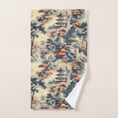 Serene Pagodas in einer Bergwelt Badhandtuch Set (Handtuch)