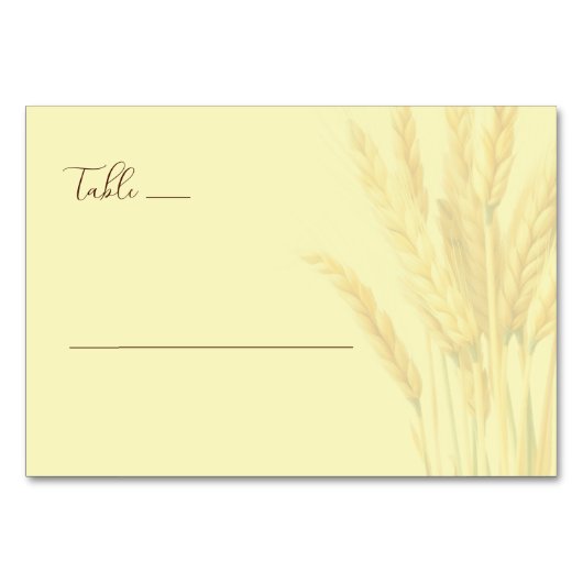 Serene Pale Yellow Watercolor Wheat Tischnummer (Vorderseite)