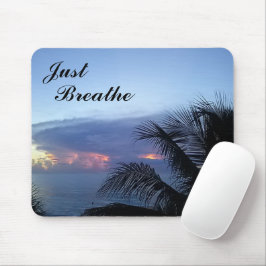 Serene Palm Tree Ocean Sunrise Mousepad