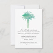 Serene Palm Tree Watercolor | EMPFANG Einladung (Vorderseite)