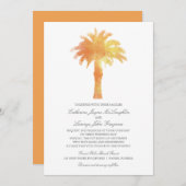 Serene Palm Tree Watercolor | Hochzeit Einladung (Vorne/Hinten)