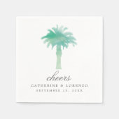 Serene Palm Tree Watercolor | Hochzeit Serviette (Vorderseite)