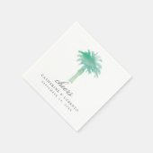 Serene Palm Tree Watercolor | Hochzeit Serviette (Ecke)