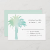 Serene Palm Tree Watercolor | HochzeitsrSVP RSVP Karte (Vorne/Hinten)