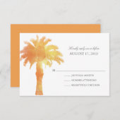 Serene Palm Tree Watercolor | HochzeitsrSVP RSVP Karte (Vorne/Hinten)