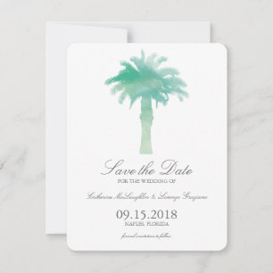 Serene Palm Tree Watercolor   SAVE THE DATE