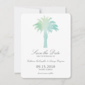 Serene Palm Tree Watercolor | SAVE THE DATE (Vorderseite)