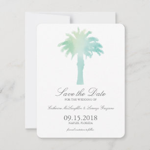Serene Palm Tree Watercolor   SAVE THE DATE