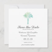 Serene Palm Tree Watercolor | SAVE THE DATE (Vorderseite)