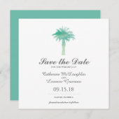 Serene Palm Tree Watercolor | SAVE THE DATE (Vorne/Hinten)