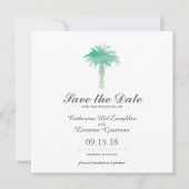 Serene Palm Tree Watercolor | SAVE THE DATE (Vorderseite)