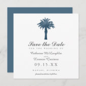 Serene Palm Tree Watercolor Save the Date (Vorne/Hinten)