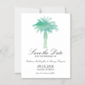 Serene Palm Tree Watercolor | SAVE THE DATE Magneteinladung (Vorderseite)