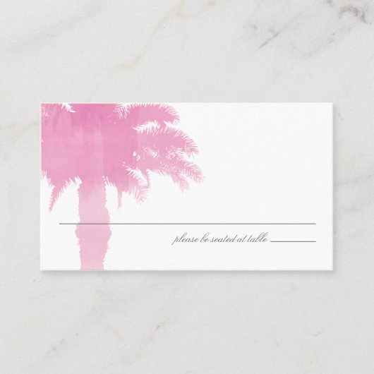Serene Palm Tree Watercolor | Sitzkarte Platzkarte (Vorderseite)
