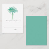 Serene Palm Tree Watercolor | Sitzkarte Platzkarte (Vorne/Hinten)