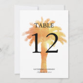 Serene Palm Tree Watercolor | TISCHNUMMER (Vorderseite)