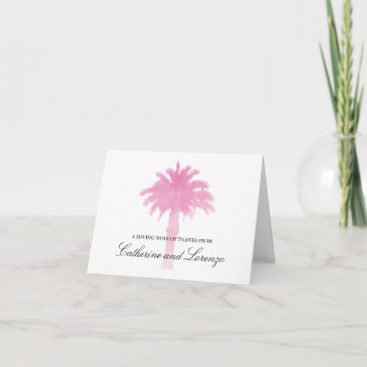 Serene Palm Tree Watercolor | Vielen Dank Dankeskarte (Vorderseite)