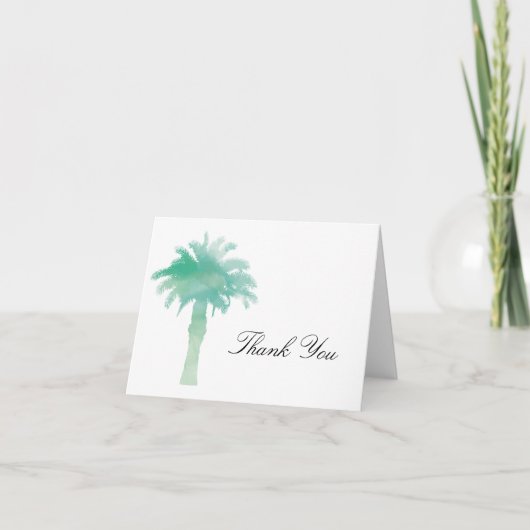 Serene Palm Tree Watercolor | Vielen Dank Dankeskarte (Vorderseite)