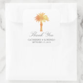 Serene Palm Tree Watercolor | Vielen Dank Quadratischer Aufkleber (Tasche)